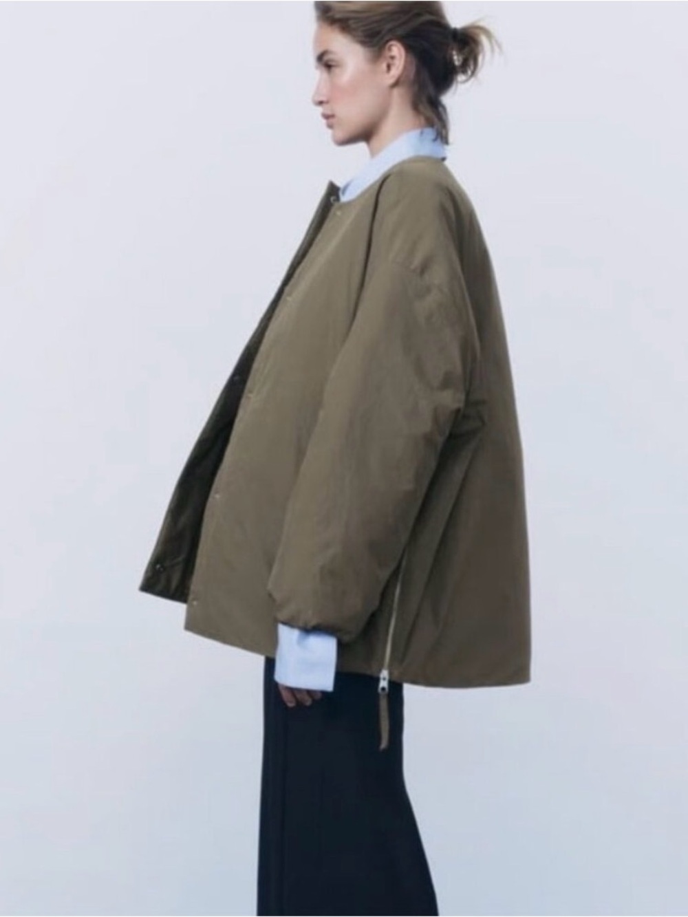 ZARA • Puffer Water Repellent Anorak ZW Collection Jacket Coat Sz M NWT - Picture 3 of 7